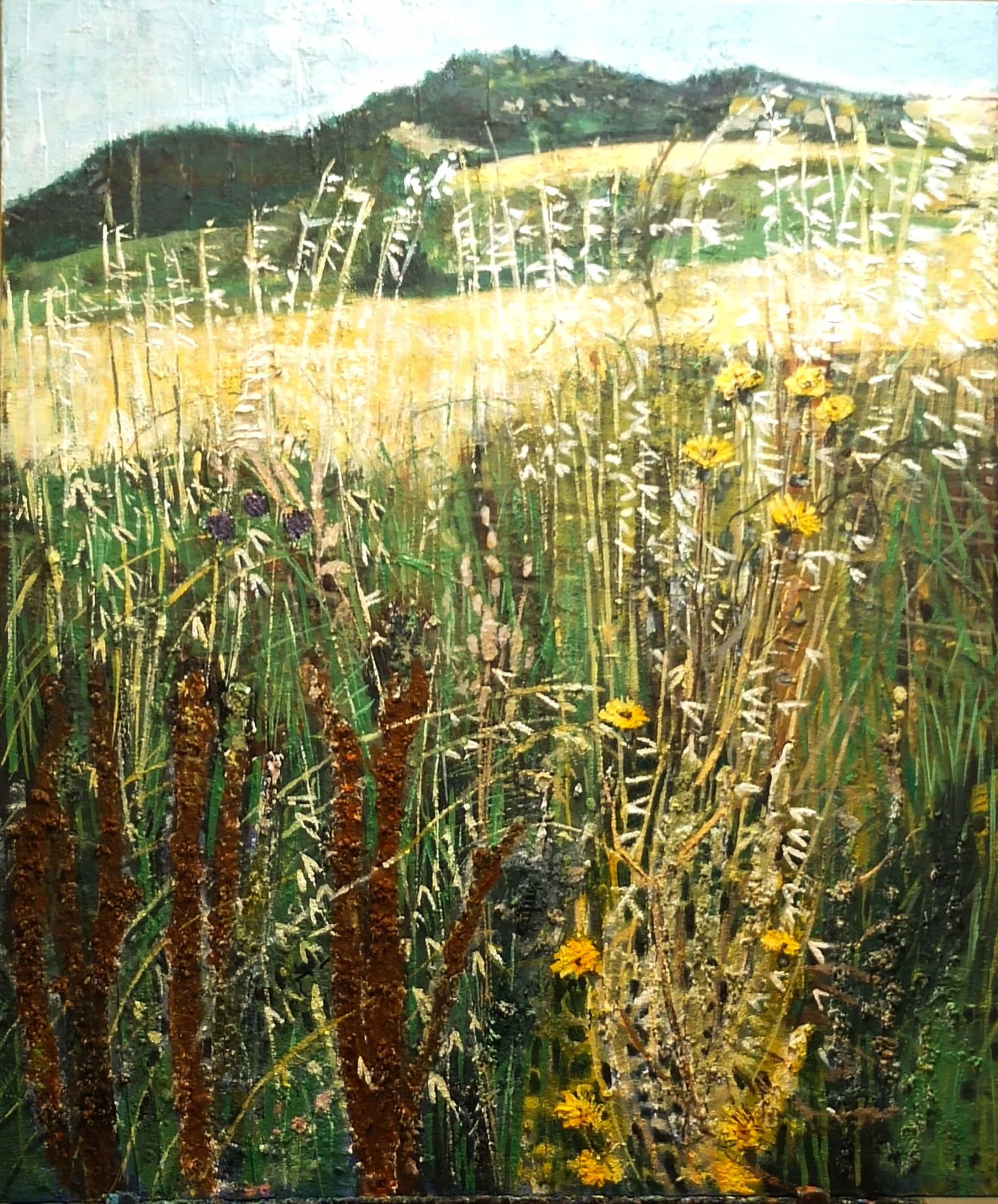 Vittoria Tamia Zatorri, Il grande argine 2, Acrilico su imprimitura grezza, 120x100cm, 2025