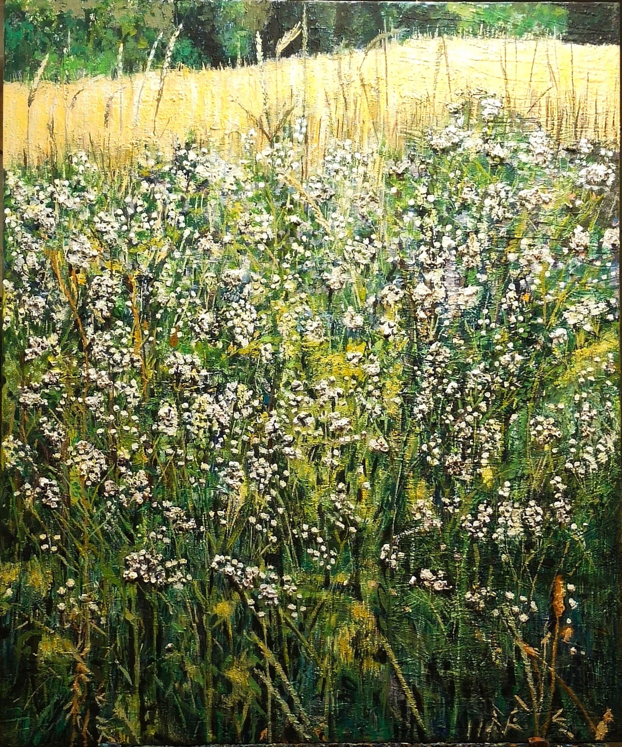 Vittoria Tamia Zatorri, Il grande argine 3, Acrilico su imprimitura grezza, 120x100cm, 2025