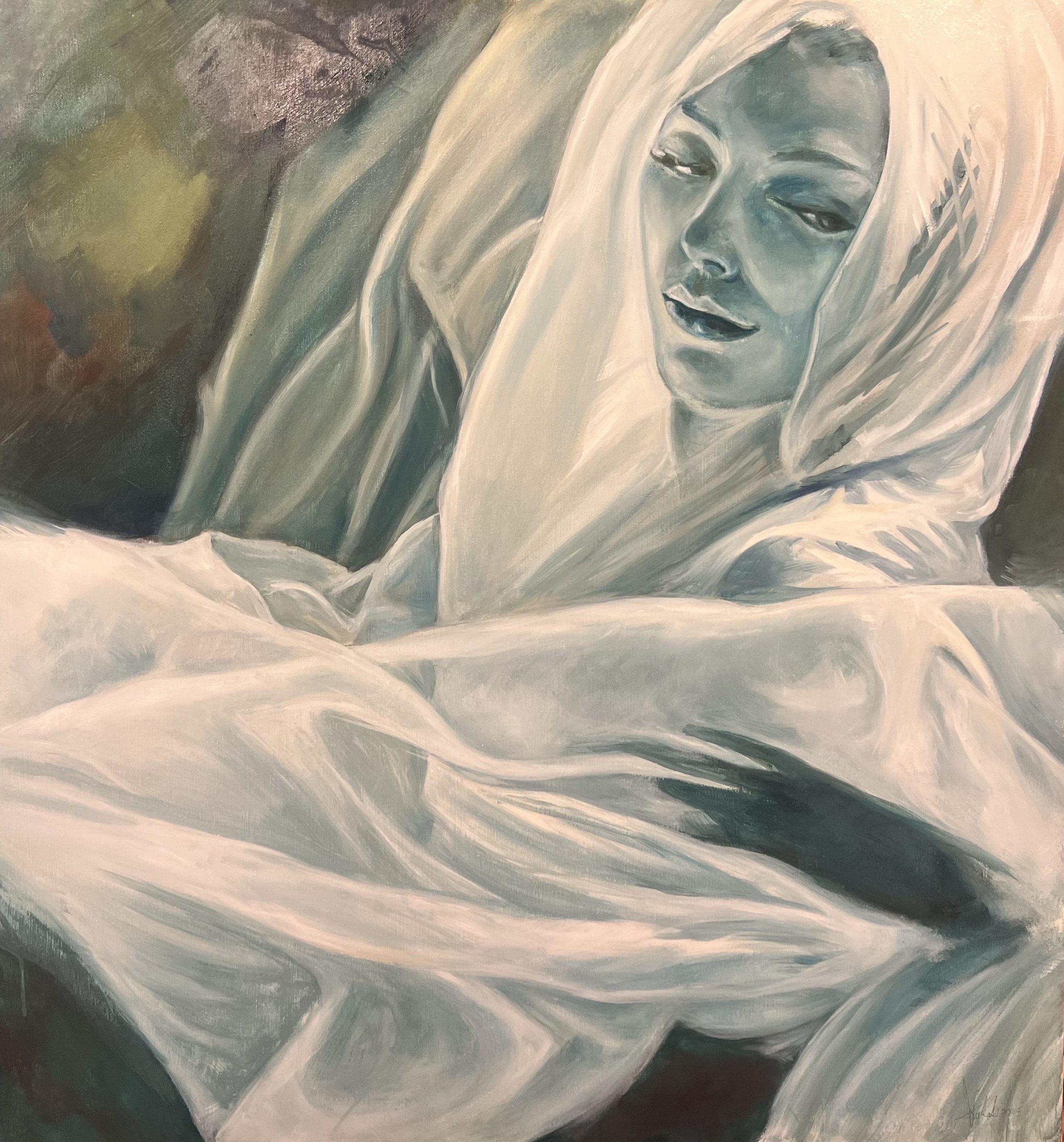 Luisa Vailati Mistero velato, Olio su tela. 90x90cm