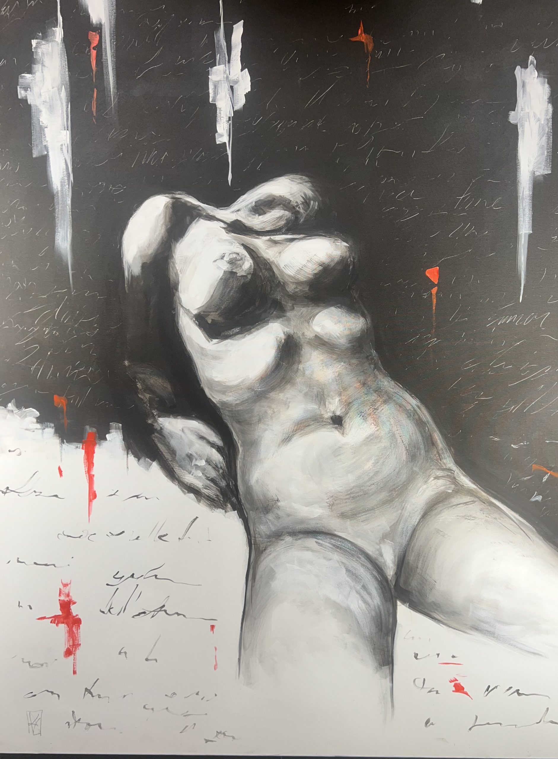 Luisa Vailati, Nudo 3, Acrilico su tela, 90x120cm